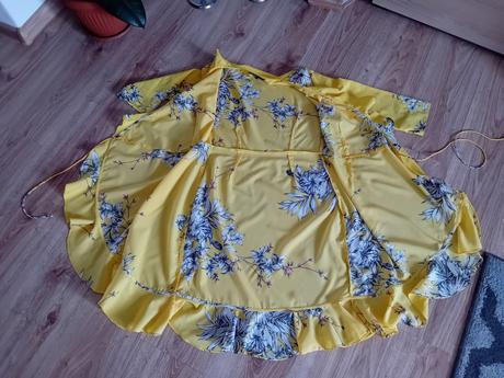 Žlté zavinovacie šaty, vero moda,m