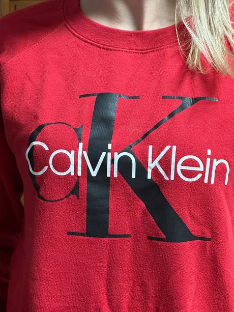 Červená mikina calvin klein, calvin klein,xs