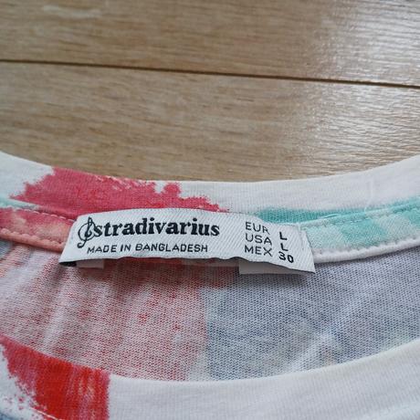 Farebné letné tričko stradivarius, stradivarius,l