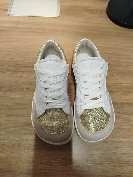 Shapen barefoot tenisky charm light gold leather, 40