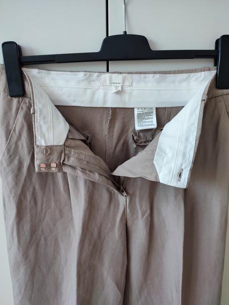 Široké ľanové nohavice 38/40, h&m,38
