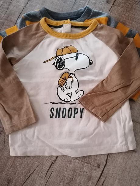 2 tričká s dlhým rukávom 80, c&a,80