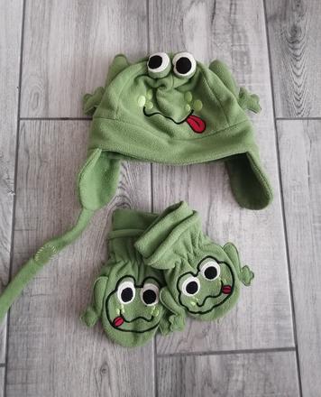 Čiapka žabka + rukavice 104, 104