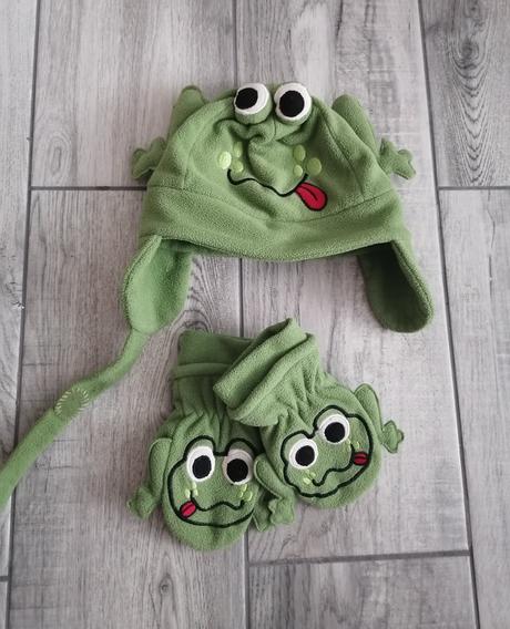 Čiapka žabka + rukavice 104, 104