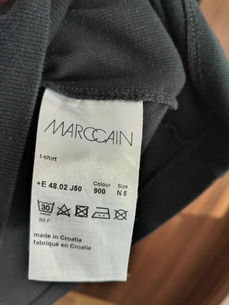 Marc cain kvalitný bavlnený top s 3/4 rukávom xl, xl
