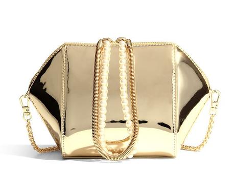 Luxusna zlata small messenger bag ,