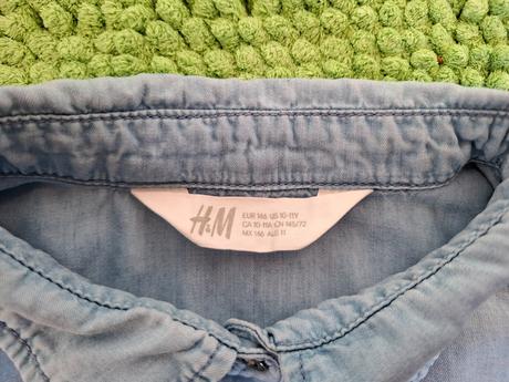 Riflová predĺžená košeľa v.146, h&m,146