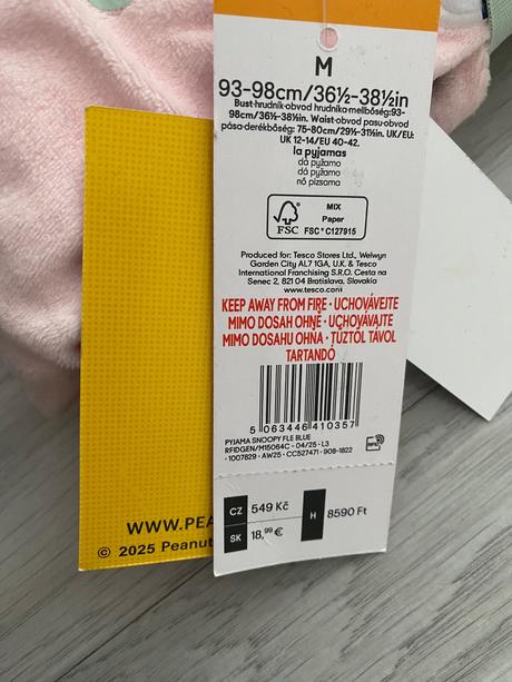 Pyžamo dámske m ( nové), peanuts,m