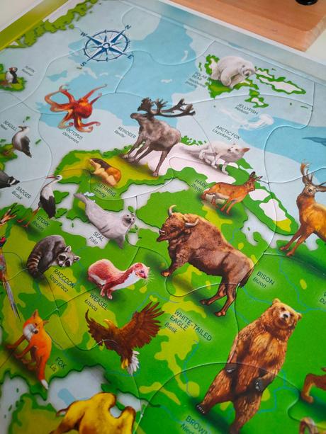 Detské zvieracie puzzle 25 ks s anglickými, 