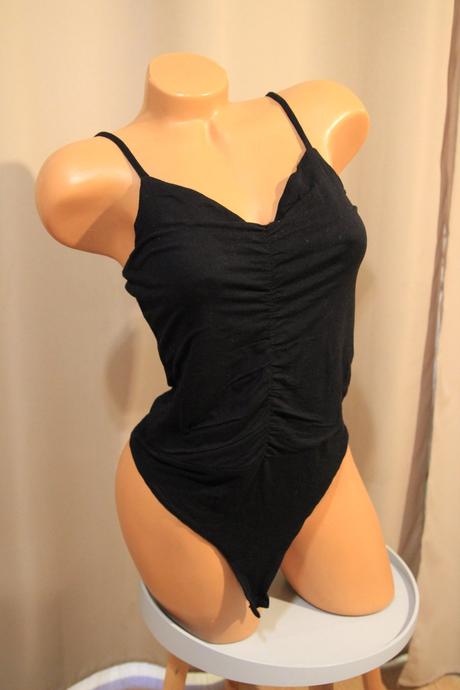 Čierny viskózový body top, even&odd, s