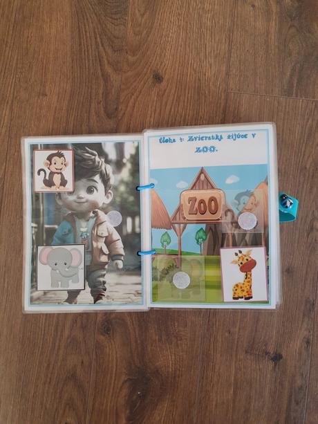 Pracovný zošit na suchý zips pre chlapčeka od 1 ro,