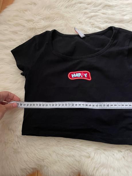 Crop tričko s nažehlovačkou, xs