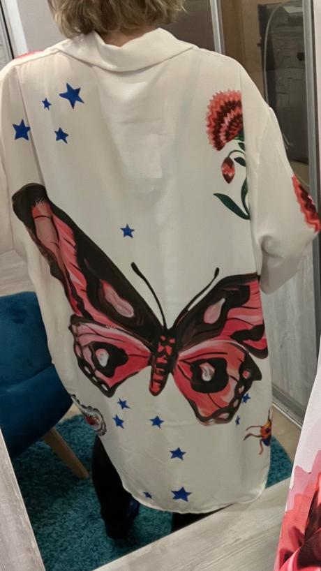 Dámska blúzka s motýlom a vzorom, l / m / s / xl