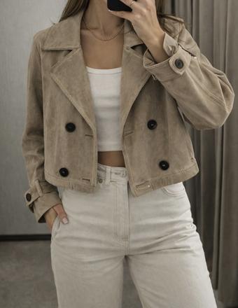 Semisovy zara crop trenchcoat, zara,m