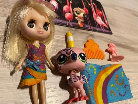 Krásna sada littlest pet shop bábika a plameniaci, 