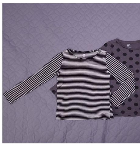 H&m tricko - pasikave sivo-cierne, h&m,116