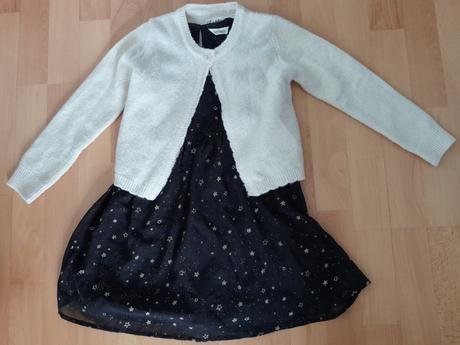 Slávnostné dievčenské šaty so svetríkom veľ. 116, palomino,116