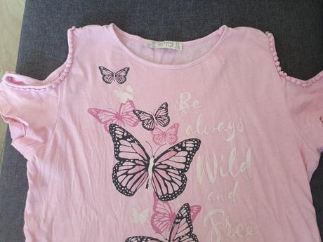 Ružové tričko s odhalenými ramenami, terranova,152