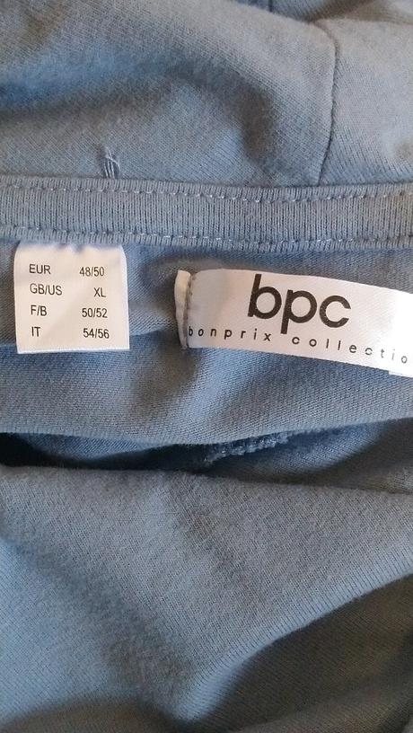 Modrý elastický top, rolák, vzor, bonprix,xxl/xxxl, bonprix,xxxl