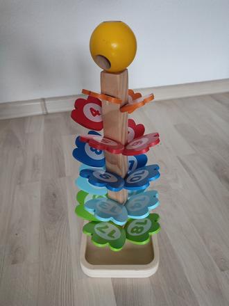 Motioricka hračka - drevená zvonkohra, 