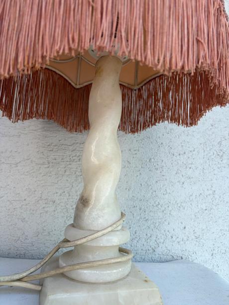 Vintage uzasna lampa stolova cca 55cm s kamenym p,