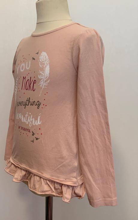 A punto ružové tričko s volánikom, 128