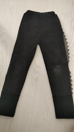 Čierne s bodkami hrubé legíny na doma, 134