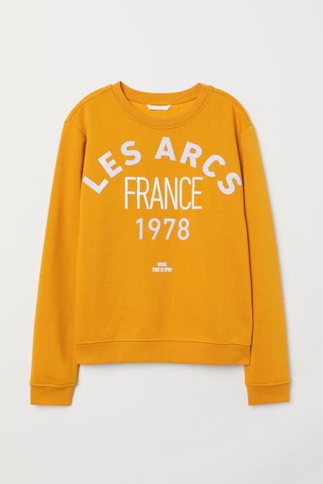 Horčicová mikina les arcs france 1978, h&m,s