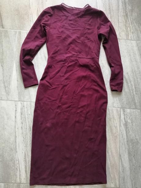 Bordové šaty lindex,vs,pružné,hutná gramáž, lindex,s