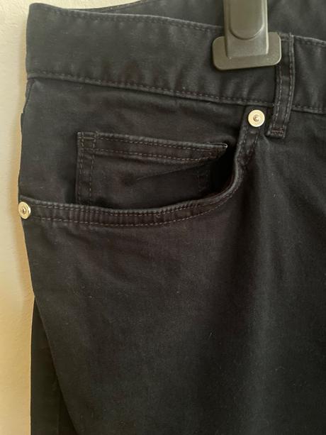 Tmavomodre slim fit nohavice h&m, h&m