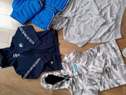 Vetrovka zimná + mikiny, 140–152