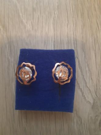 Strieborné náušnice. pozlátené,