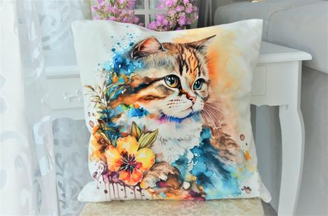 Mačičková obliečka na vankúš-45x45cm, 