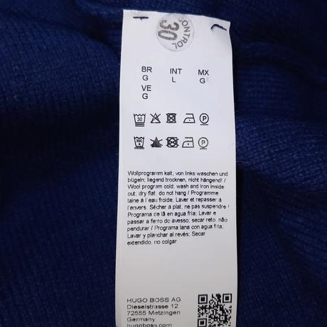 Modrý vlnený rolák hugo boss m/l, hugo boss,l