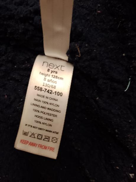 Dievčenská značková zimná bunda na 7-8 rokov, next,128