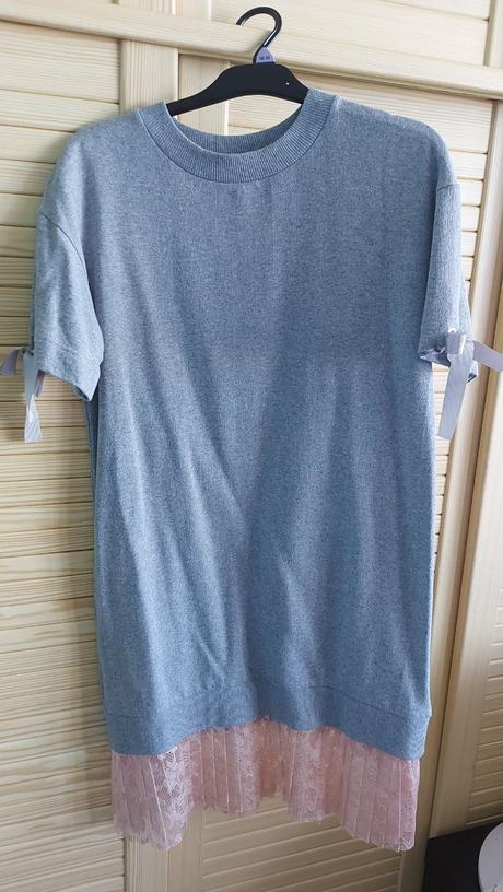 Oversize teplakove saty s cipkou, gate,s