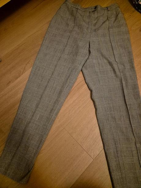 Kockované nohavice s vysokým pásom, 40