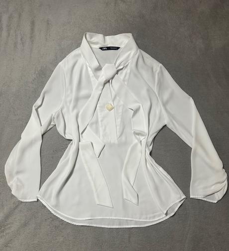 Biela blúzka s viazaním zn. zara, zara,l / m