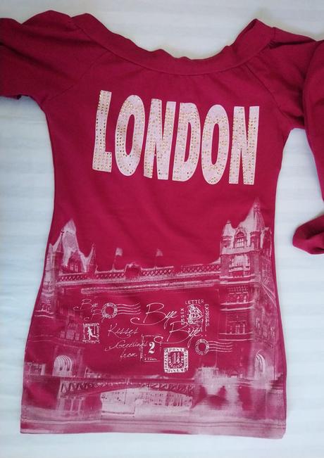 Dámsky bordový elastický top s motívom, italy, s