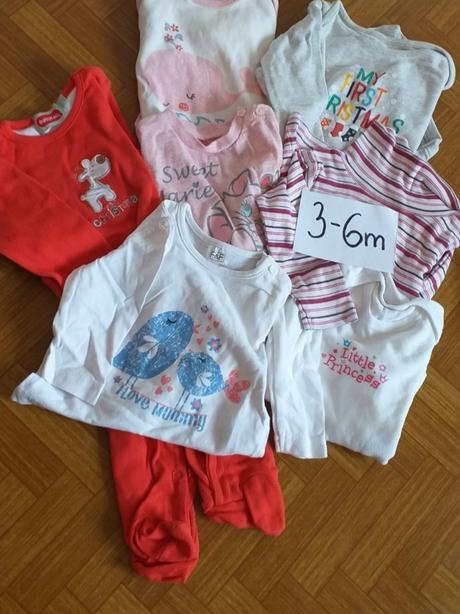 Balík tričiek + vianočný overal, 68–80