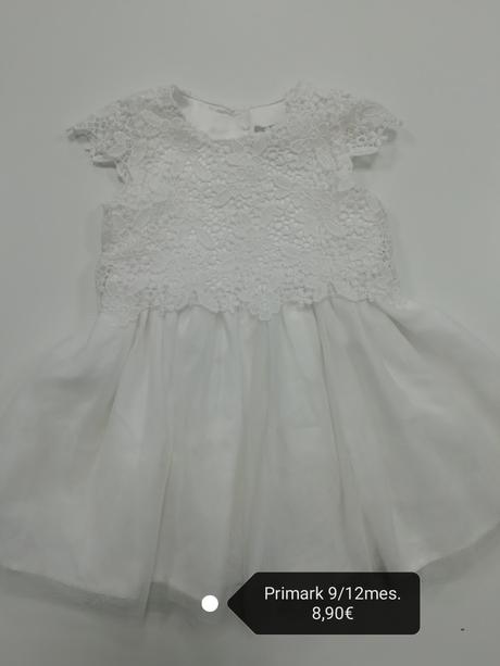 Biele slávnostné šaty s čiapkou, primark,80