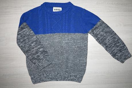 Modro-sivý melírovaný pulóver, matalan,122