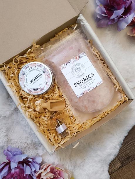 Handmade - peeling a soľ do kúpeľa škorica, 