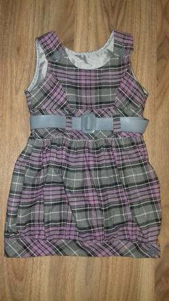 Kárované šaty s opaskom, detex,104