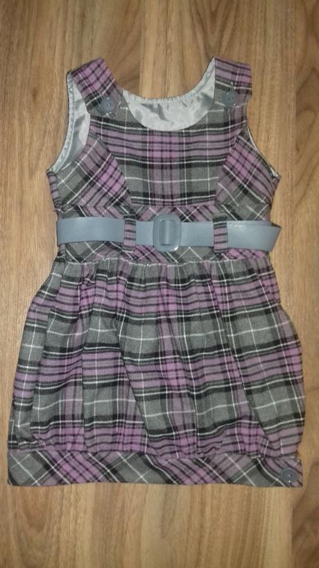 Kárované šaty s opaskom, detex,104