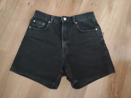 Riflové momm fit šortky, zara,38