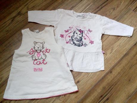 Tričko a šaty s mačičkou, 68