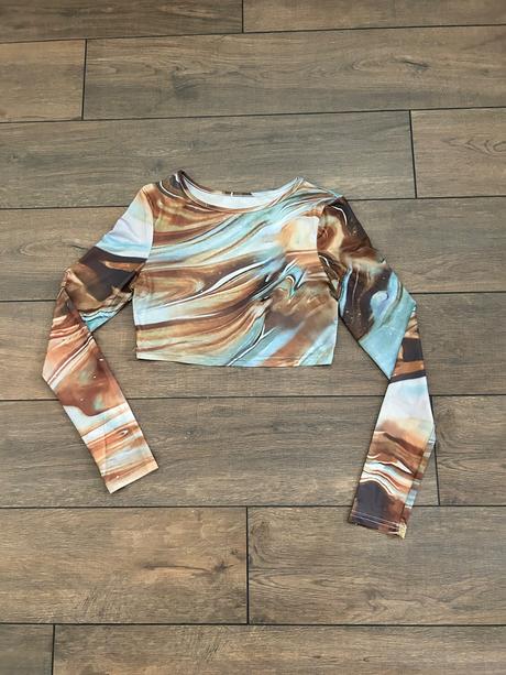 Crop top s dlhým rukávom, m