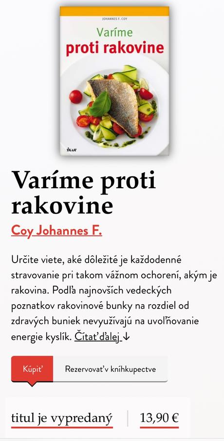 Varíme proti rakovine - coy johannes f., 