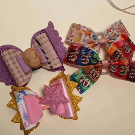 Balíčky mašiel na gumičke/štipce, 